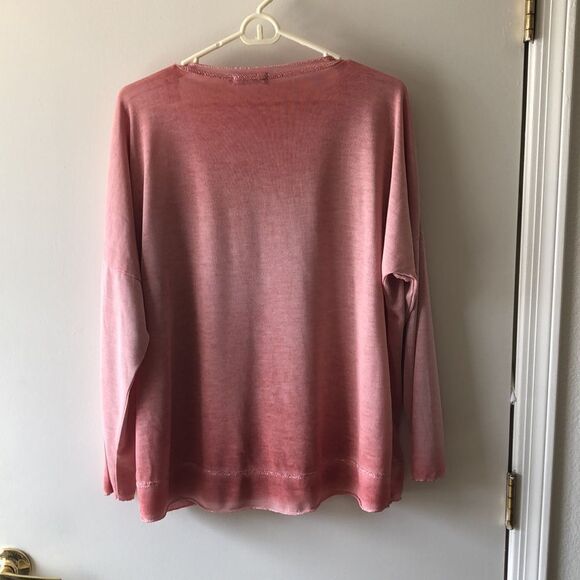 M Made in Italy Long Sleeve T-shirt size M New Pink - Picture 2 of 5